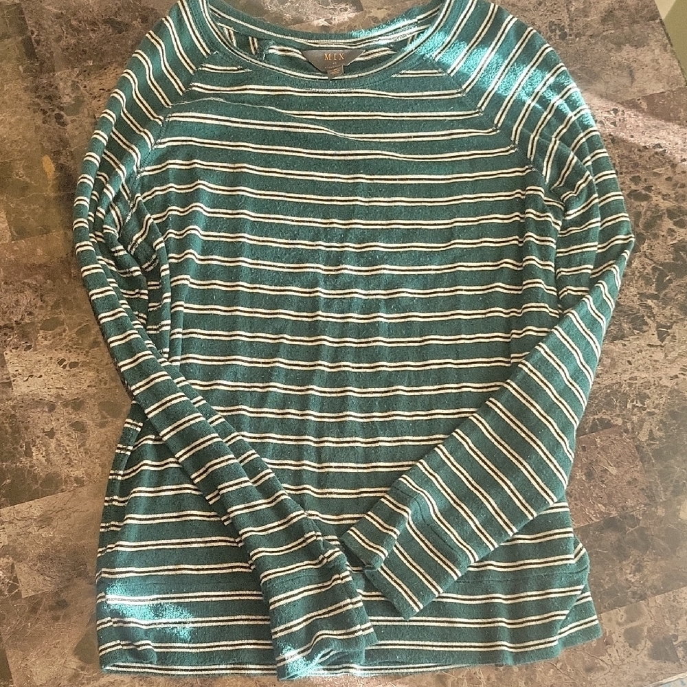 bp Green and Gray Fitted Long Sleeve T-Shirt